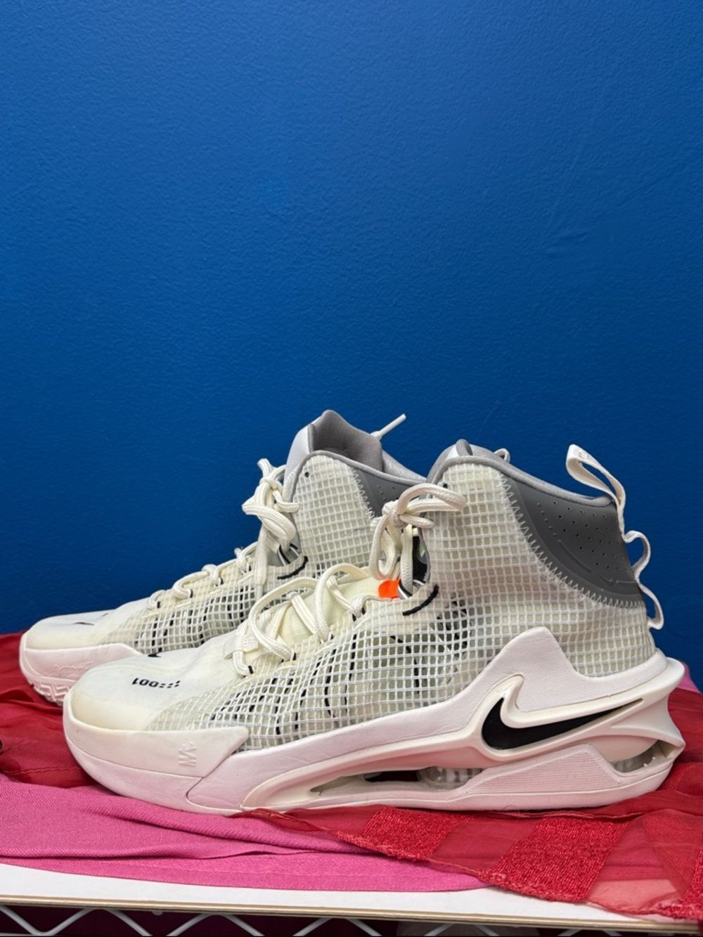Nike Air Zoom GT Jump sneaker in the Summit White and Black colorway.